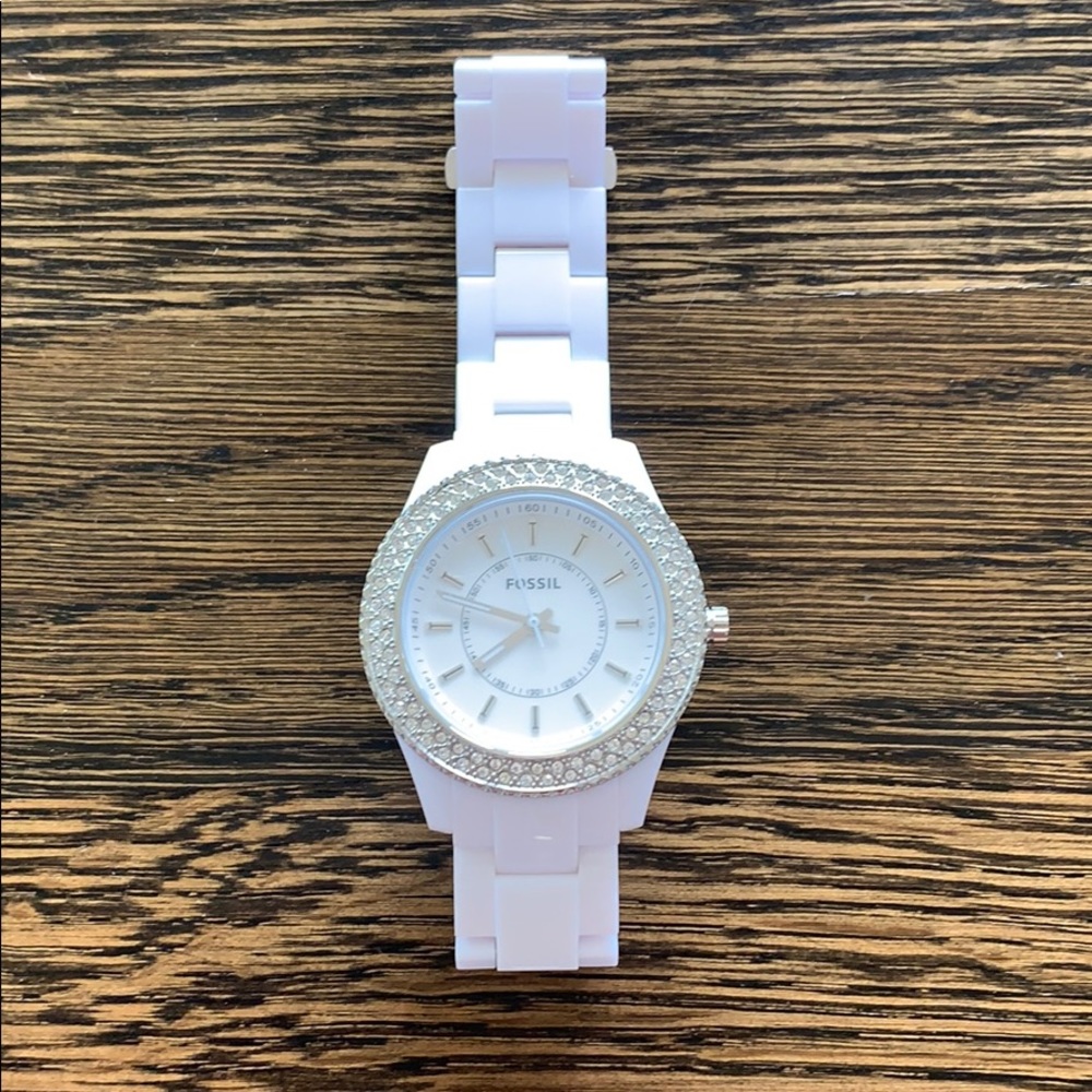 Fossil Glitz White Resin Ladies Watch ES2444